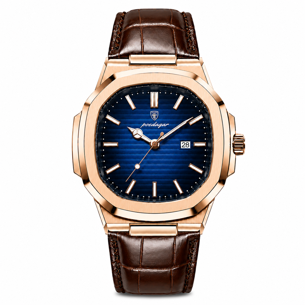 montre poedagar - Régalia or rose - bleu